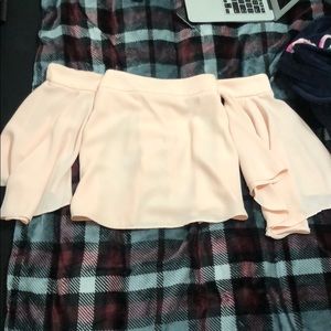 Pink strapless shirt, size small